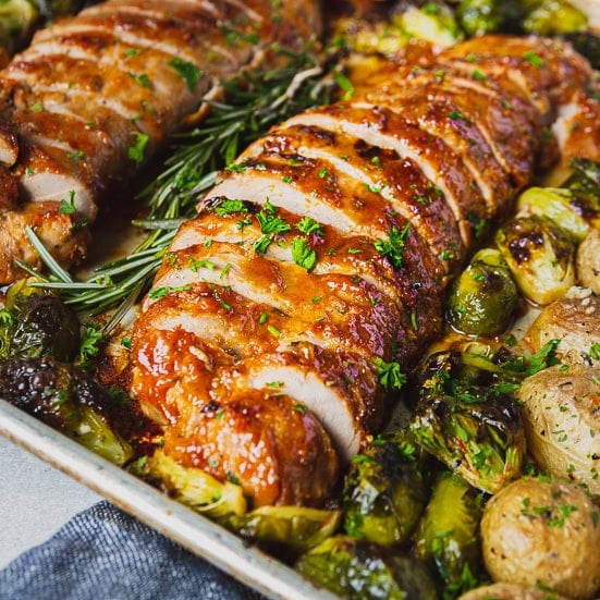 Rosemary Orange Glazed Roasted Pork Tenderloin