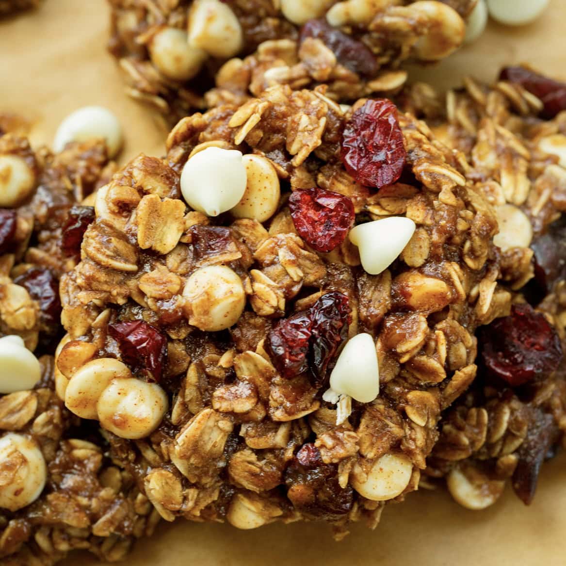 Spiced White Chocolate Craisin Breakfast Cookies