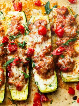Easy Italian Stuffed Zucchini Boats