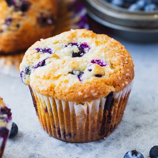 Bakery Style Blueberry Muffins