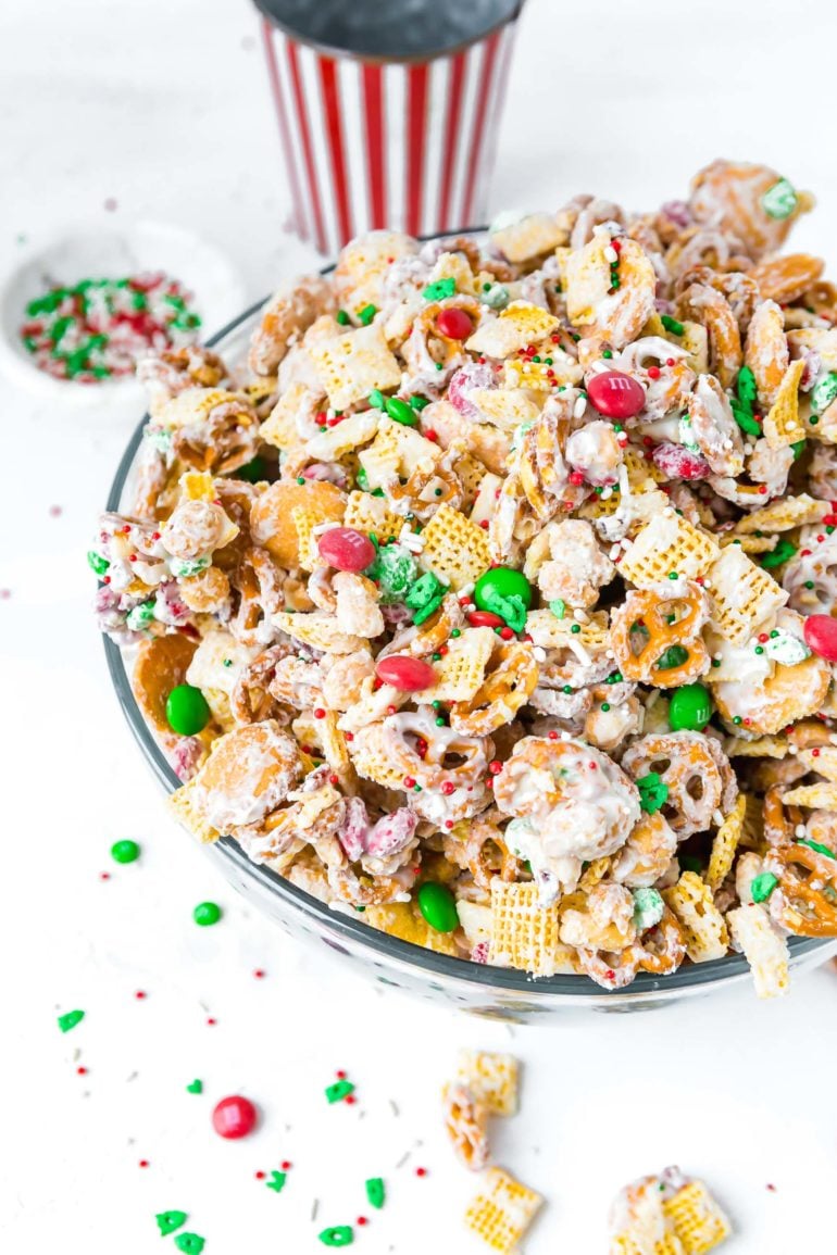 Christmas White Chocolate Trash Chex Mix Oh Sweet Basil