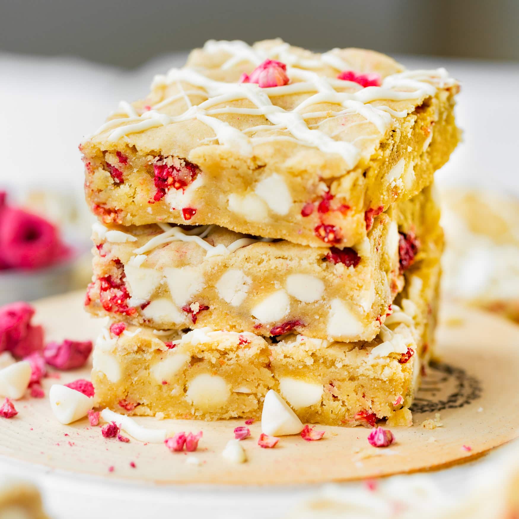 White Chip Raspberry Blondies