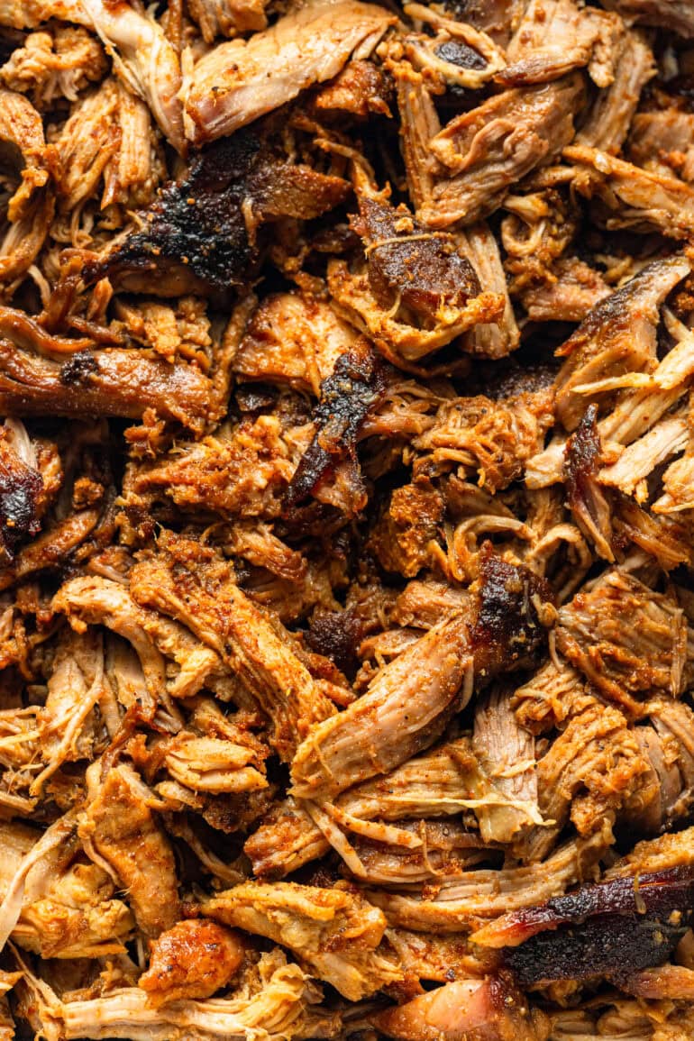 juicy, tender shredded pulled pork